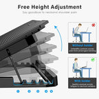 Laptop Cooling Pad, Laptop Cooler 6 Quiet Fans for 12"-17" Laptops, Laptop Cooler Stand with Phone Stand, Gaming Laptop Fan Cooling Pad Slim Portable USB Powered with 5 Angle Adjustable, 2 USB Ports