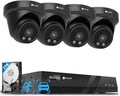 4COVR Security Camera Outdoor System, Person Vehicle Detection & Night Vision, 4Pcs 5MP Wired Dome IP Camera with Audio IP67 Home Weatherproof, 8CH 8MP H.265 NVR with 2TB HDD, LY97AB5M0804