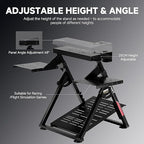 GTPLAYER Flight Racing Simulation Stand Foldable Gaming Stand Compatible with Logitech/Thrustmaster/PXN Gaming Devices Adjustable Stable Simulator Cockpit Stand, Electronic Device Not Included, Black
