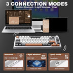 YUNZII B75 PRO Wireless Mechanical Keyboard,75% Layout with Knob,Hot Swap Gasket Custom Structure,Creamy Pre-lubed Switches,RGB Backlit,Bluetooth/Type-C/2.4G for Win/Mac(Cocoa Cream V2 Switch,Grey)