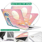 for MacBook Air 13.6 inch Case 2025 M4 A3240 2024 M3 A3113 2022 2023 A2681 M2 Chip, Crystal Plastic Pattern Hard Shell Case Cover for Mac Air 13.6 M4 2025 Touch ID, Sunset Glow Waves