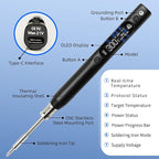 SEQURE S99 Portable Soldering Iron Kit 150W Electric Soldering Iron with 4 Solder Tips 4 PD 65W Fast Travel Adapter OLED Digital DC/PD/QC/PPS Input Power Mini Welding Tool For Drones Laptops Phones