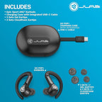 JLab Epic Air Sport ANC 3 True Wireless Bluetooth Earbuds for Active Workout, Hybrid Dual Drivers for Premium Sound, Hi-Res Audio, Spatial Audio, AAC, Sweatproof, 12+ Hours Playtime, Google Fast Pair