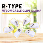 Swpeet 120 Pack White 3/8 Inch Nylon Plastic R-Type Cable Clips Clamp Kit, Nylon Screw Mounting Cord Fastener Clips with 120 Pack Screws for Wire Management (3/8 Inch, White)