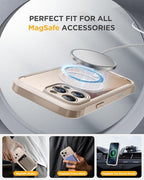 Miracase Magnetic for iPhone 16 Pro Case Full-Body Phone with Built-in Glass Screen Protector, [Compatible with MagSafe] Military Drop Proof 16 Pro Cover Bumper 6.3 inch, Desert