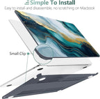 TWOLSKOO Compatible with M4 MacBook Air 13.6 inch Case 2025-2022 Release M4 A3240 M3 A3113 M2 A2681, Plastic Hard Shell & Keyboard Cover & Type C Adapter & Screen Protector, Graphite Marble