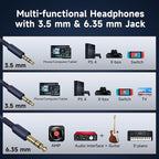OneOdio Wired Over Ear Headphones Studio Monitor & Mixing DJ Stereo Headsets with 50mm Neodymium Drivers and 1/4 to 3.5mm Jack for AMP Computer Recording Podcast Keyboard Guitar Laptop - Dark Blue
