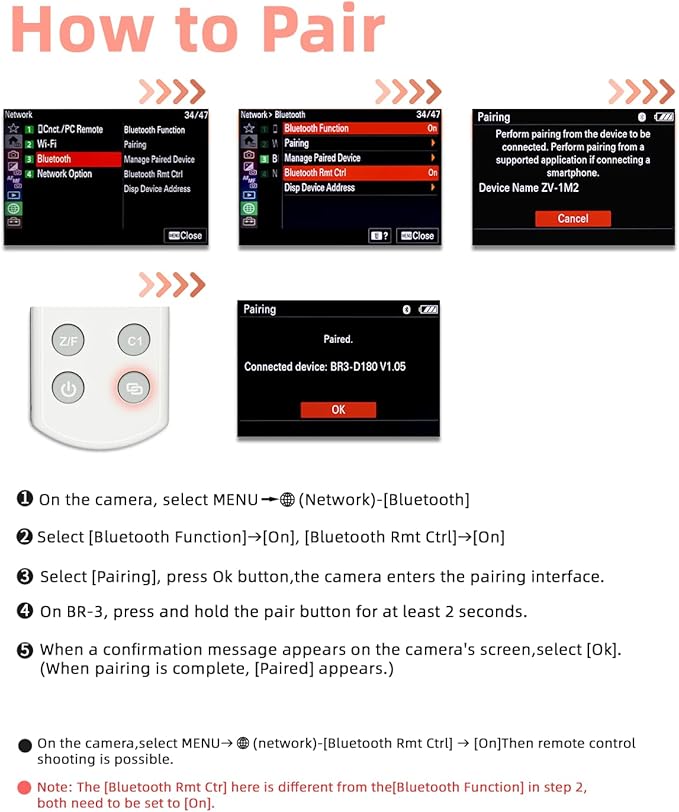 Hanpusen Rechargeable Camera Remote Control for Sony - Wireless Shutter Release with OLED Screen compatiable with ZV-1F,ZV-1II,ZV-1,ZV-E10II,ZV-E10,A6100,A6400,A6600,FX30,FX3;Replace Sony RMT-P1BT