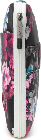 Canvaslove Floral Laptop Sleeve Case, Cushioned with Handle and Pocket for 16 inch Laptop (Purple Lotus)