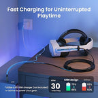 KIWI design Link Cable with Charging 16FT Compatible with Meta Quest 3s/3/2/ Pro/Pico 4 Accessories and PC/SteamVR, USB 3.0 to USB C Link Cable with 5Gbps Super Speed for Extended Gameplay, Black