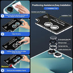 for Samsung Galaxy Z Flip 7 Camera Lens Protector, Individual Metal Ring Tempered Glass Lens Cover, [Strong Adsorption] Scratch Resistant Ultra-Thin HD Clear Lens Cover, 1 Set-Silvery Sparkly