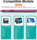 Stylus for HP Envy X360 Pavilion x360 Specter X360 Spectre x2 Envy x2 Touchscreen Laptop Rechargeable MPP 2.0 Tilt Pencil 4096 Pressure Sensitivity Using The Microsoft MPP Protocol, Red
