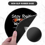 ITNRSIIET Round Mouse Pad with Stitched Edge Premium-Textured Waterproof Non-Slip Rubber Base Desktop Protection Mat Diameter 8.7 inches, Inspirational Quote Black