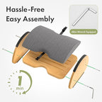 Amazer Bamboo Under Desk Footrest with Cushion 3-in-1, Reversible Ergonomic Rocking Foot Rest for Under Desk at Work, Adjustable Foot Stools with Washable Cover, Desk Leg Rest for Home Office