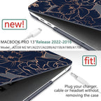 TWOLSKOO Compatible with MacBook Pro 13 inch Case 2023-2016 A2338 M2/M1 A2251 A2289 A2159 A1989 A1706, Plastic Hard Shell Cover & Keyboard Skin & Screen Protector, Elegant Roses