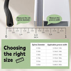 [Patio Door Specialty] FLYZZZ Screen Spline 0.250" (1/4"), 25 ft | for Extra Wide Channels on Sliding Screen Doors ONLY | NOT for Standard Windows (See Guide)