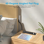 HHSOET 16 in 1 Recessed Power Strip Flat Plug, 45W Fast Charging Furniture Outlet with USB, Conference Recessed Surge Protection with 8 AC Plugs, 4 USB Ports 4 USB-C, 6ft Power Cord.(Black)