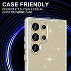 for Samsung Galaxy S25 Ultra Camera Lens Protector, Individual Metal Ring Tempered Glass Lens Cover, [Strong Adsorption] Scratch Resistant Ultra-Thin HD Clear Lens Cover, 1 Set-Gold Sparkly