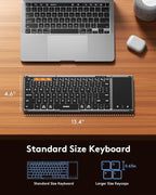 Samsers Foldable Bluetooth Keyboard with Touchpad, Full-Size Wireless Folding Key Board with PU Leather, Portable Travel for iOS Android Windows Mac OS, Support 3 Devices (BT5.1 x 3)