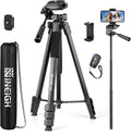 Phone Tripod, 64” Cell Phone Tripod for iPhone, Extra Long 83” Tall Tripods Selfie Stick with Wireless Remote Extendable Phone Holder Stand for Camera Photo Video Recording