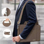 Ferkurn Laptop Bag Case for Women Men Computer Bag Compatible with HP Envy Pavilion Omen/LG Gram/MSI/Dell Inspiron XPS/Lenovo/Acer, Shoulder Strap Carrying Messenger Briefcase, Brown, 15.6 16 Inch