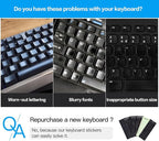 2PCS Arabic-English Keyboard Stickers - Black Background with White Font for Computer, Laptop, Notebook, Desktop - Matte Arabic Keyboard Alphabet Stickers