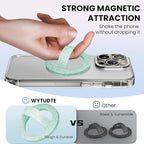 Magnetic Silicone Ring Grip Phone Holder, Loop Grip Phone Holder,Magnetic Phone Loop,Magsafe Phone Grip,Compatible with Magsafe for iPhone 16/15/14/13/12 Series (Green Sparkle)