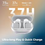 SoundPEATS Air5 Pro Adaptive Hybrid Noise Cancelling Wireless Earbuds, Qualcomm Snapdragon Sound, aptX™ Lossless, LDAC LE Hi-Res Audio, 6 Mics AI CVC 8.0 Call, 37H Playtime, IPX5 Waterproof, BT 5.4