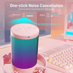 MAONO Gaming Microphone with Noise Cancellation, USB Condenser Mic for Streaming, Podcast, Twitch, YouTube, Discord, PC Desktop Computer Mic for PS5, GamerWave DGM20 Pink