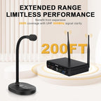 4-Channel Wireless Conference Microphone System, UHF Compact Cordless Mic Set w/ 4x10 Frequencies, 200ft Range, 4 Gooseneck Mics for Lecture, Church, Conference, Public Speaking (MWM-41-4G)