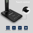 Desk lamp,LED Lamp with Wireless Charger,USB Charger Port,Touch Control,3 Color Modes,5 Brightness Levels,Eye-Protecting Table Lamp,Led Lights for Bedroom,Home,Office,Black