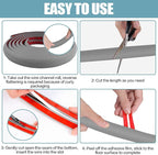Floor Cord Cover Self Adhesive Cord Hider,10FT Cable Management, Extension Strip Protector for Wires, Prevent Cable Trips for Offices, Gyms, Exhibitions Cavity:0.51"(W) x 0.3"(H) Gray