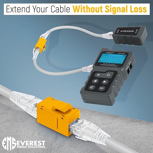 Everest RJ45 CAT6 Keystone Coupler in Yellow (6-Pack) - RJ45 & Cat6 Ethernet Keystone Jacks
