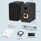 LONPOO Blueooth Computer Speakers for Desktop PC and Laptop, Plug-N-Play, 30W RMS Active Bookshelf Speaker with 3-Inch Full Range Speaker,Support USB Playback,Aux-in and 3.5mm Earphone Port