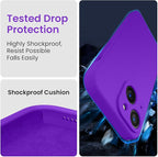 FireNova Designed for iPhone 15 Plus Case, Silicone [Camera Protection] Case with [2 Screen Protectors], Soft Anti-Scratch Microfiber Lining Inside, 6.7 inch, Neon Purple