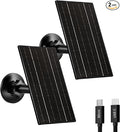 Zivif 4W Solar Panel for Security Camera, Solar Panel Charger with USB & USB-C Cable, Compatible with Rechargeable Battery Powered Cameras, 360° Adjustable Mount (2 Pack)