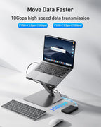 BENFEI Laptop Stand with USB C 6in1 Docking Station, HDMI 4K@60Hz,Gigabit Ethernet, 100W Power Delivery, 10Gbps 1*USB C 3.2 and 2*USB A 3.2 Compatible with MacBook Pro/Air, iPad Pro, XPS, Thinkpad
