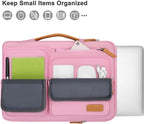 MOSISO 360 Protective Laptop Case 15 inch, 15 inch Laptop Sleeve Compatible with MacBook Air M4 M3 M2 2025 2024 2023, Dell XPS Plus, Side Open Carrying Case with 4 Zipper Pockets&Handle, Pink