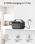 DaranEner Portable Power Station, Outdoor 288Wh(90,000mAh) LiFePO4 Battery, 600W(1200W Surge) AC Outlets, 1.7H Fast Charging Solar Generator for Camping, RV Travel, Home Use（Solar Optional)