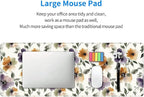 Watercolor Floral Large Mouse Pad,Gaming Keyboard Desk Pad,Extended Mouse Mat Non-Slip Rubber Base with Stitched Edges for Office Game Home XL 31.5"x11.8"