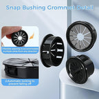 50 Pcs Cable Grommet, Snap Bushing 1/2" (13 mm) Mounting Diameter, Flexible Petal-Shaped Buckle Round Nylon Desk Grommet for Wires Through Countertop Cord Organizer and Protection, Black