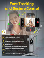 Professional Gimbal Stabilizer for Smartphone w/Wireless Charging OLED Display LED Light Focus Wheel, 3-Axis Phone Gimbal Stabilizer for iPhone 15 14 13 12 Pro/Max/Xs Galaxy S23-AOCHUAN Smart X Pro