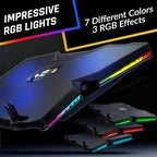 KLIM Wind Laptop Cooling Pad - More Than 500 000 Units Sold - New Version - The Most Powerful Rapid Action Cooling Fan - Laptop Stand with 4 Cooling Fans at 1200 RPM - USB Fan - PS5 PS4 - RGB