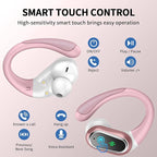Wireless Earbuds, 2025 Bluetooth 5.4 Headphones Sport, Bluetooth Earbuds with ENC Noise Canceling Mic, 50H Stereo Wireless Headphones IP7 Waterproof with Earhooks, Dual LED Display for Workout/Running