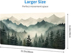 Misty Forest Large Mouse Pad,Gaming Keyboard Desk Pad,Extended Mouse Mat Non-Slip Rubber Base with Stitched Edges for Office Game Home XL 31.5"x11.8"