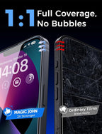 MAGIC JOHN 2 Pack for iPhone 13/14& iPhone 13 Pro 6.1 inch Tempered Glass Screen Protector, Auto Dust-Elimination, Bubble Free, HD Clear, Easy Installation