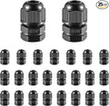 25 PCS 1/4"(4-8mm) NPT Nylon Cable Gland Joints with Gaskets, IP68 Adjustable Lock Nut Strain Relief Cord Grip Waterproof Cable Glands - UL Listed and RoHS Compliant