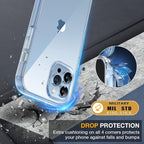 Miracase Glass Case for iPhone 13 Pro Max 6.7 inch, Upgrade Full-Body Clear Phone Bumper Case Cover with Built-in 9H Tempered Glass Screen Protector, Clear