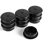 HYCC 10 Pack 2-3/8 Inch Flexible Desk Grommet,Organize Wires and Cables on Office Equipment, Computer Components, Entertainment Systems Effectively - Color: Black