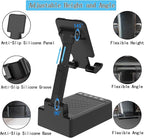 Birthday Gifts for Men,Cell Phone Stand with Wireless Bluetooth Speaker and Antislip Base HD Surround Sound for Home and Outdoors with Bluetooth Speaker for Desk Compatible with iPhone (Black)